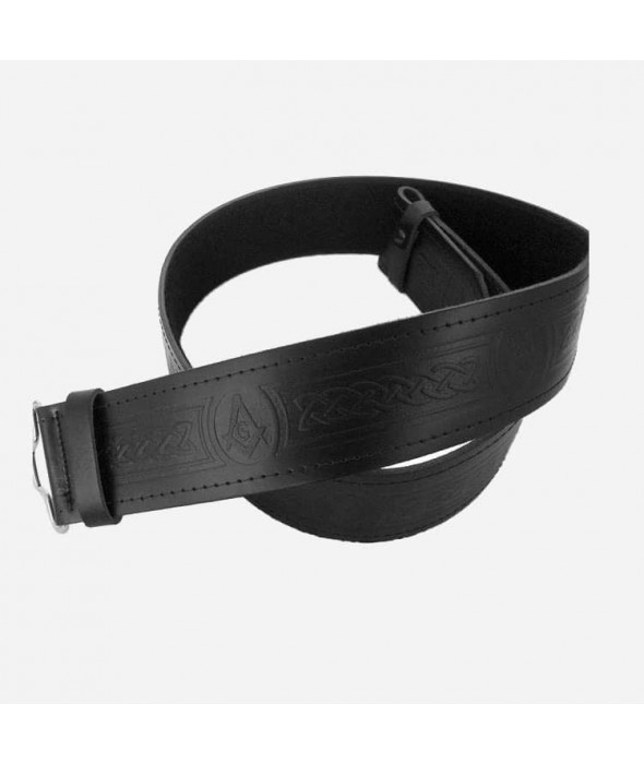 Celtic Buckle Embossed Leather Scottish Highland Traditional Kilt Belt