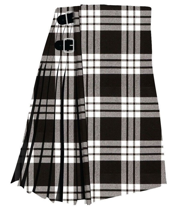 Clan MacFarlane Black & White Tartan Kilt