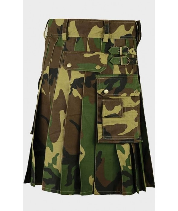Woodland Camo Kilt For Men