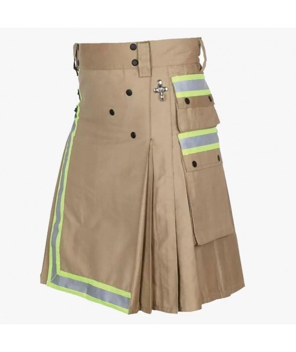 Khaki Firefighter Utility Kilt For Men