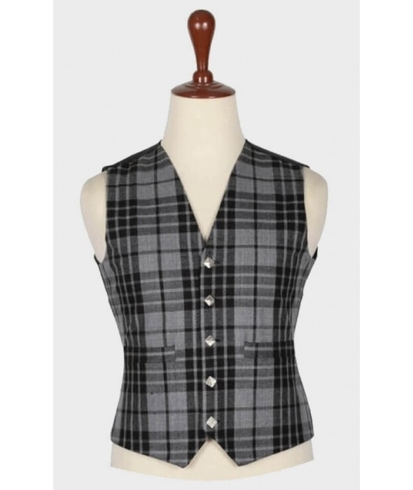 Grey Hamilton Tartan Vest