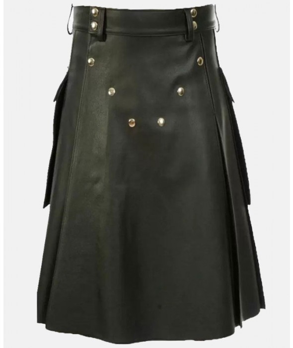 Handmade Genune Leather Kilt