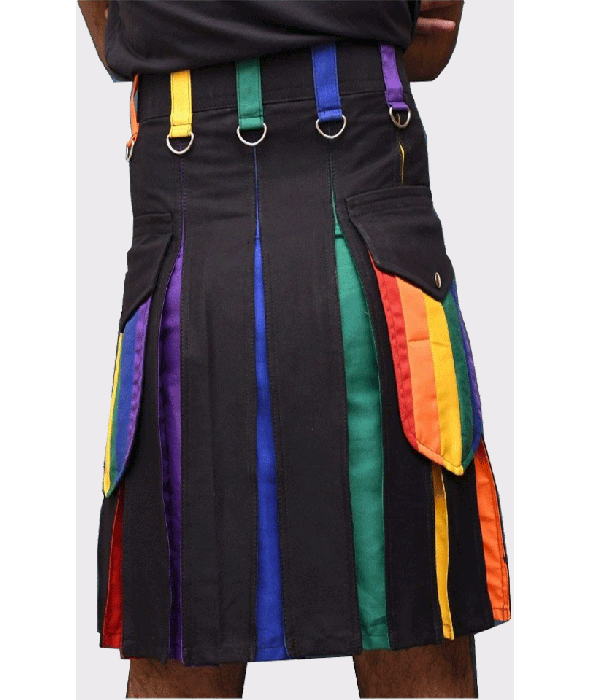 Men,s Cargo Rainbow Utility Kilt