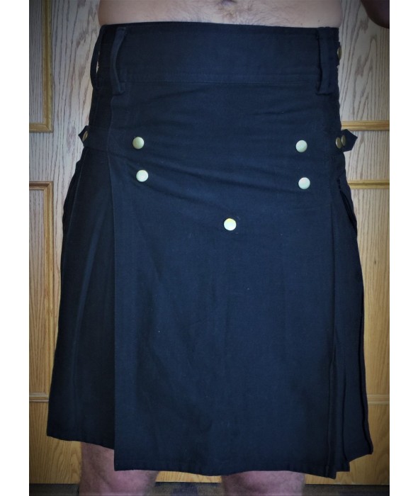Black Utility kilt for men