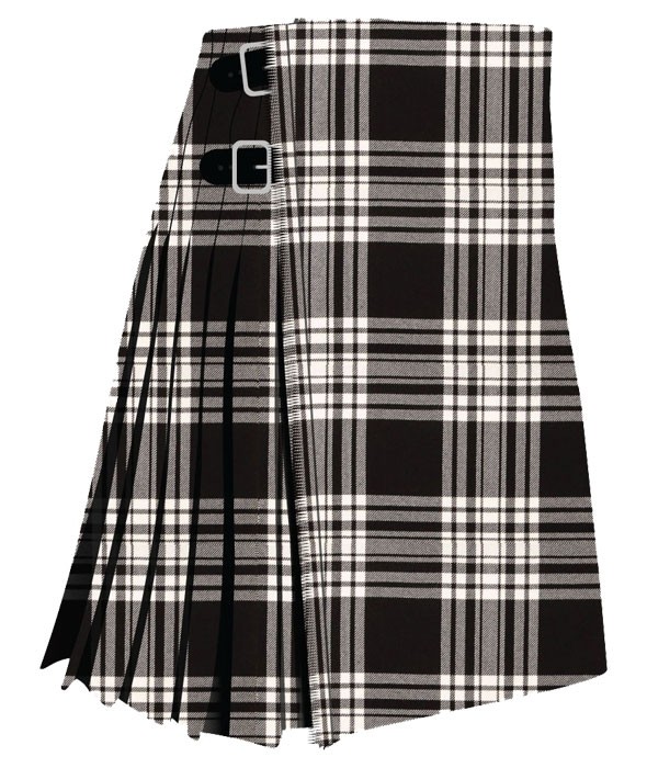 Menzies Black & White Modern Tartan Kilt