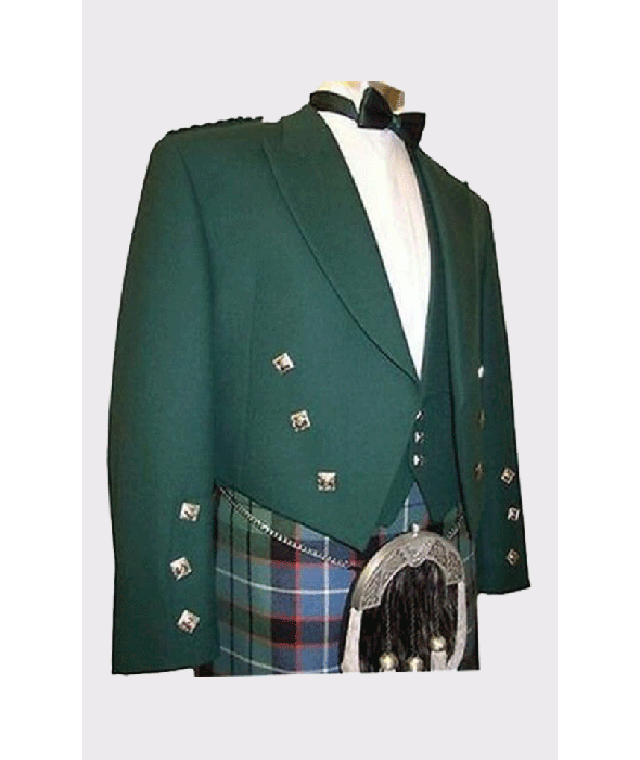 Prince Charlie Highland Green  Kilt Jacket