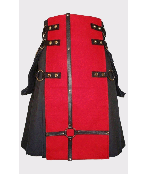 Red and Black Gothic Hybrid Kilt 