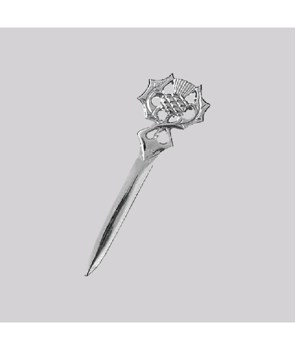Scottish Thistle Kilt Pin with Chrome Finish