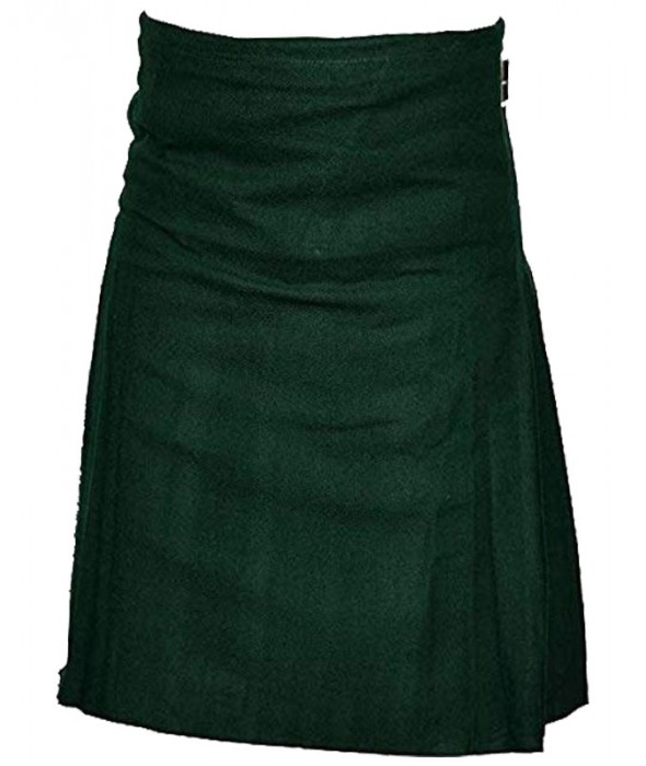 Solid Green Tartan Kilt