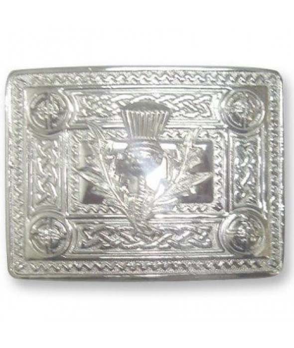 Thistle Chrome Belt Buckle