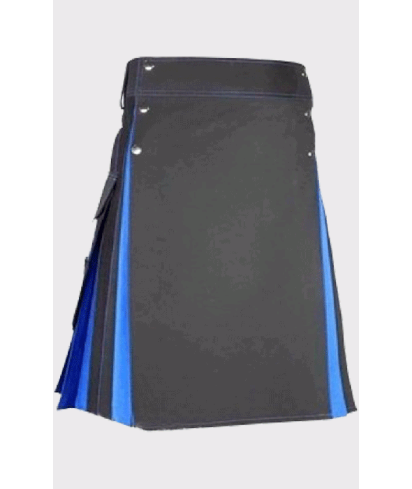 Traditional Black and Blue Hybrid Kilt