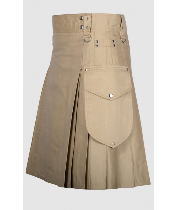men's khaki utility kilt