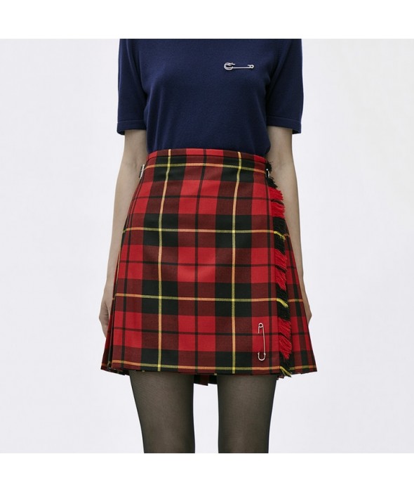 WOMEN RED TARTAN KILT