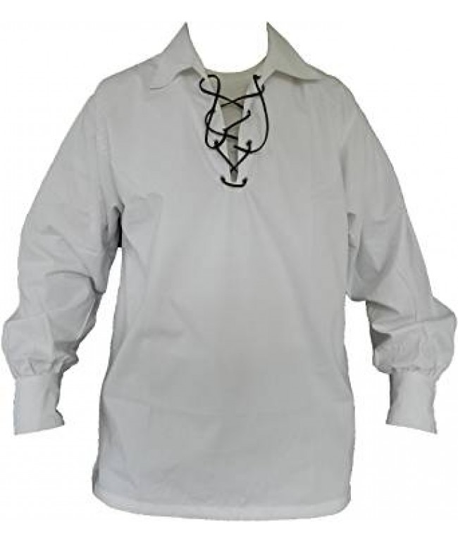 Off White(Cream) Jecobite Traditional Ghillie Kilt Shirt