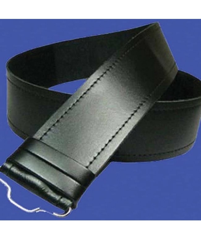 Black Plain Kilt Leather Belt