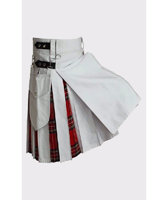 Off White Hybrid Utility Tartan Kilt