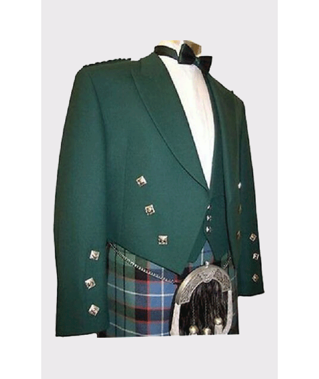 Prince Charlie Highland Green Kilt Jacket