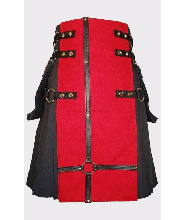 Red and Black Gothic Hybrid Kilt 