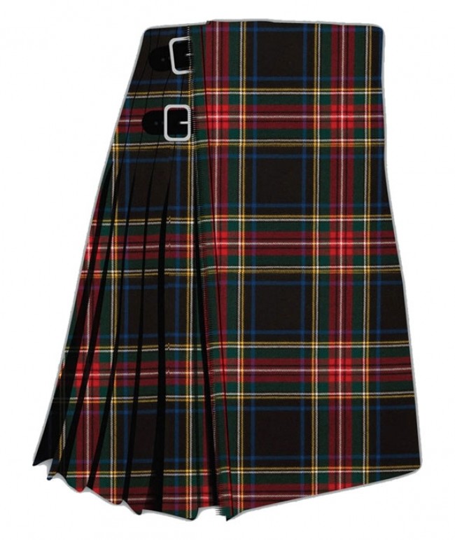 Stewart Black Modern Tartan Kilt