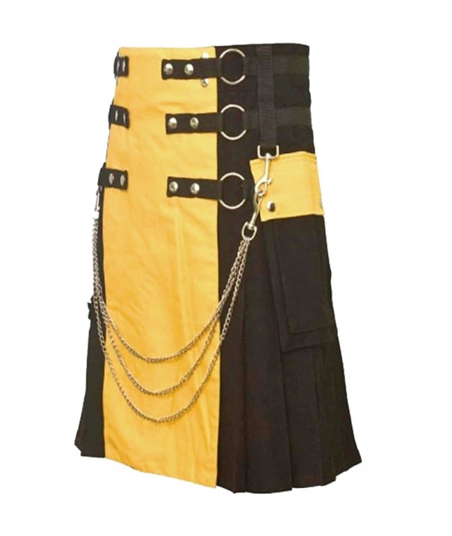 BLACK AND YELLOW GOTHIC HYBRID UTILITY KILT