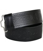 Embossed Leather Kilt Belt