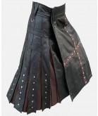 Black & Brown Modern Leather Kilt