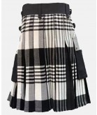 Black & White Tartan Utility Kilt