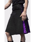 Black and Purple Scottish Moderen Hybrid Kilt