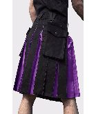 Black and Purple Scottish Moderen Hybrid Kilt