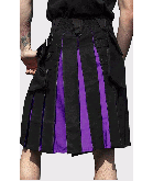 Black and Purple Scottish Moderen Hybrid Kilt