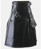 Black Gladiator Viking Leather Kilt