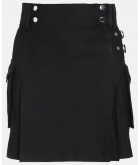 Black Utility Modern Kilt For Women