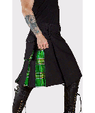 Black Utility With Irish Green Tartan Kilt