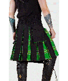 Black Utility With Irish Green Tartan Kilt
