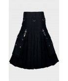 Black Gothic Utility Kilt For Men 