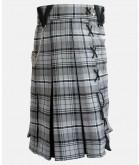 BOX PLEATED GREY HAMILTON MODERN KILT