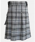 BOX PLEATED GREY HAMILTON MODERN KILT