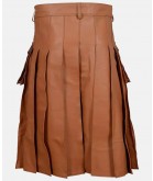 Brown Leather Utility Kilt 