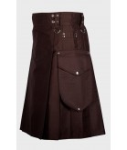 deep brown utility kilt 