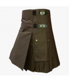 Brown Fashion Utility Kilt For Man