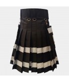 Black Style Utility Kilt For Men