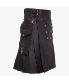 Black Deluxe Utility Kilt