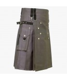 Grey Utility Kilt For Active Man
