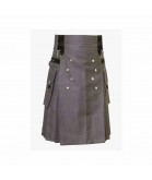 Grey Utility Kilt For Active Man