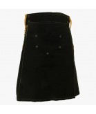 Black Deluxe Modern Kilt & Khaki Straps Style With Khaki Cargo Pockets