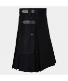 Lautreamont Men Black Utility Kilt