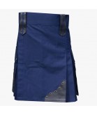 Modern Blue Utility Kilt For Men