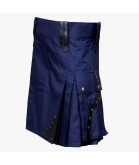 Modern Blue Utility Kilt For Men
