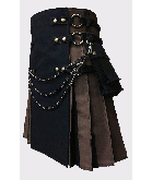 Black and Brown Gothic Hybrid Kilt