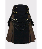 Black and Brown Gothic Hybrid Kilt